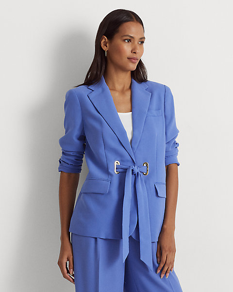 Belted Georgette Blazer