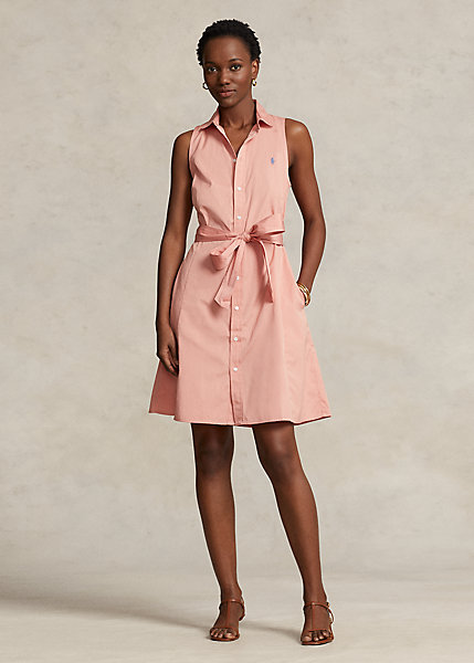 Sleeveless Cotton Shirtdress