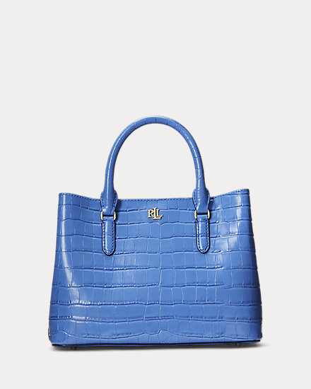 Embossed Leather Medium Marcy Satchel