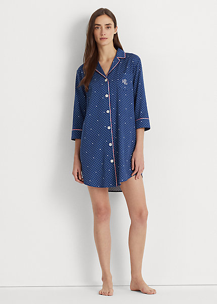 Polka-Dot Sateen Sleep Shirt