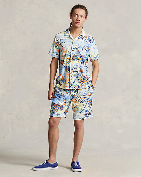 9-Inch Tropical-Print Terry Short