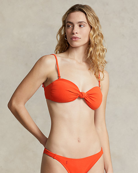 Knot-Front Bandeau Bikini Top
