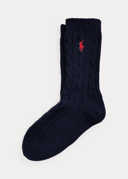 Cable-Knit Crew Socks