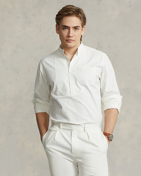 Classic Fit Cotton-Linen Popover Shirt