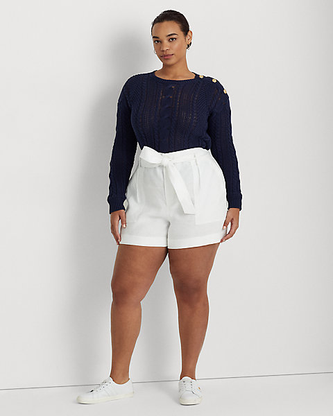 Belted Linen Short