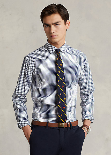 Custom Fit Checked Poplin Shirt