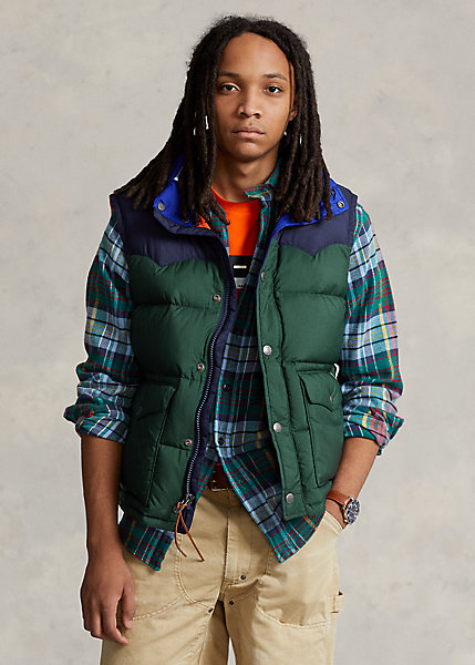Water-Repellent Down Western Vest