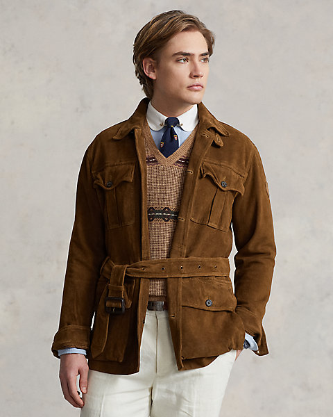 Suede Belted Utility Jacket