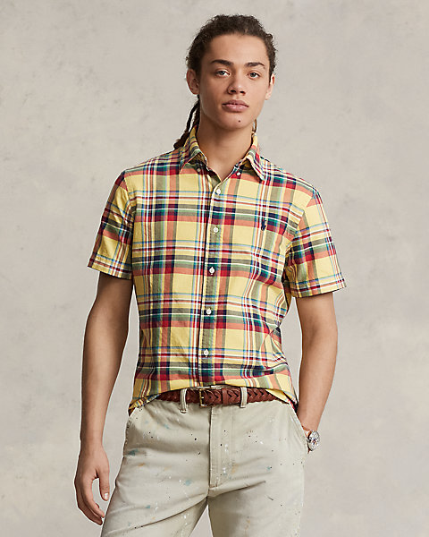 Classic Fit Plaid Oxford Shirt