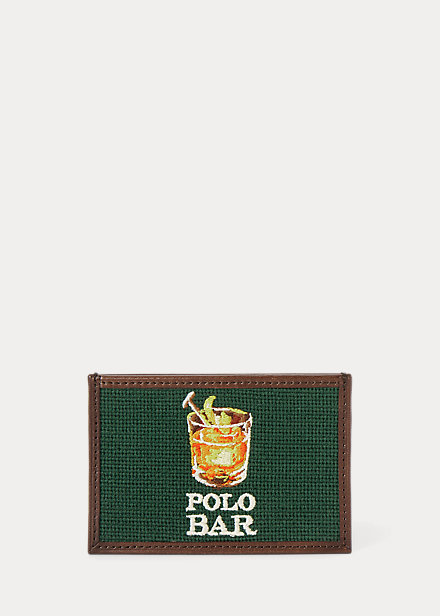 Polo Bar Needlepoint Card Case