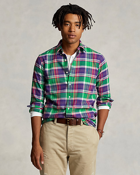 Custom Fit Plaid Twill Shirt