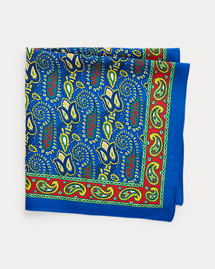 Paisley Wool-Silk Bandanna