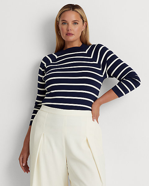 Striped Mockneck Sweater