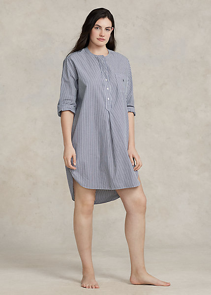 Striped Poplin Sleepshirt