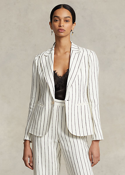Striped Linen Jacquard Blazer