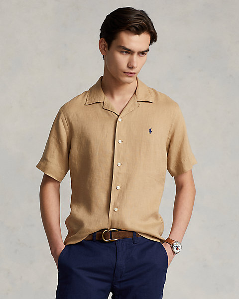 Classic Fit Linen Camp Shirt