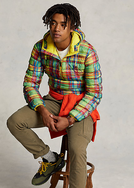 Plaid Packable Water-Repellent Jacket