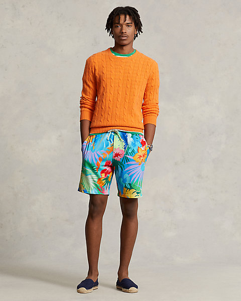 8-Inch Floral-Print Spa Terry Short