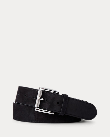 Suede Roller-Buckle Belt
