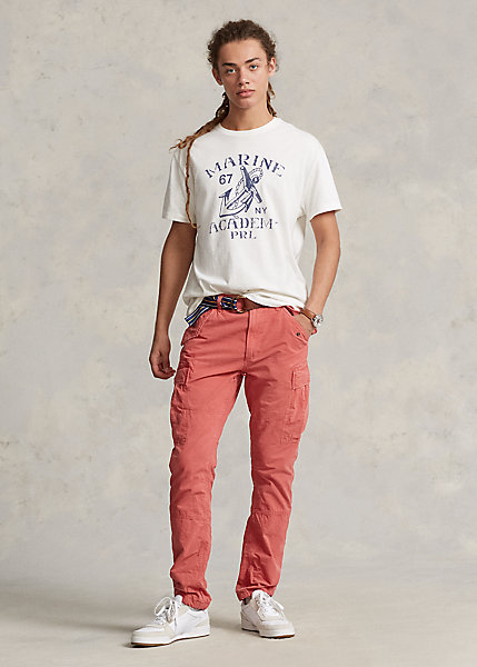 Slim Fit Garment-Dyed Canvas Cargo Pant