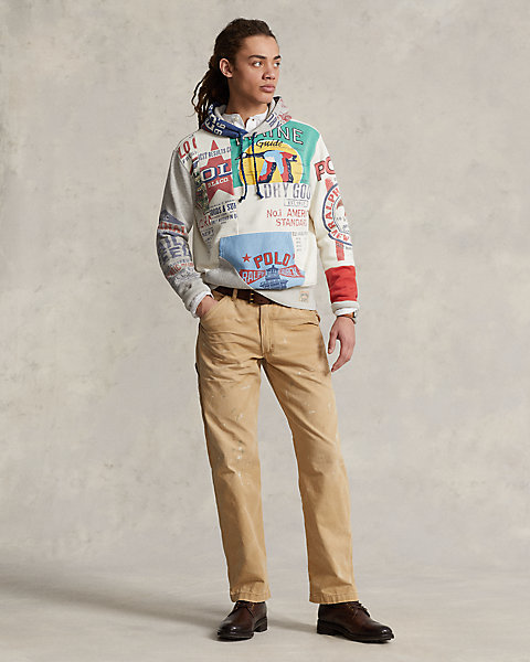 Relaxed Fit Paint-Splatter Canvas Pant