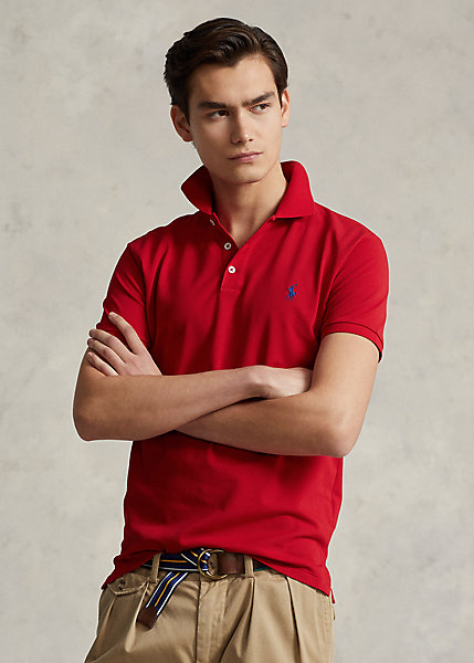 Slim Fit Stretch Mesh Polo Shirt