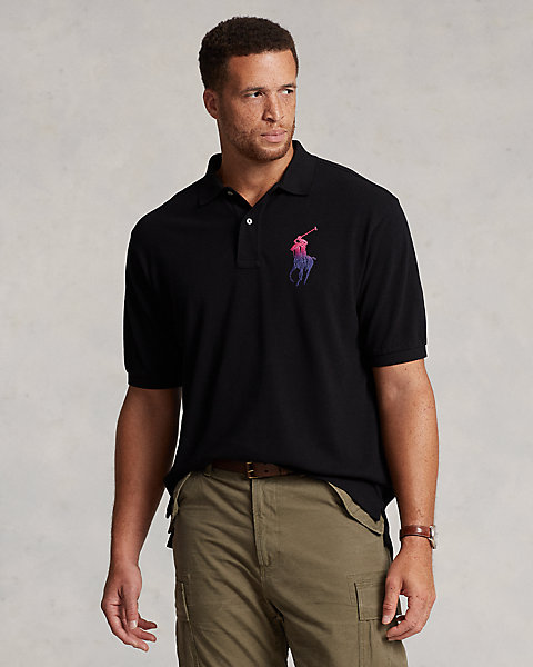 Ombré Big Pony Mesh Polo Shirt