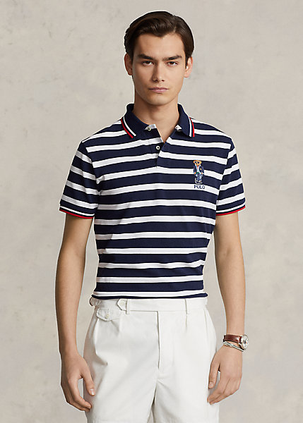 Custom Slim Polo Bear Mesh Polo Shirt