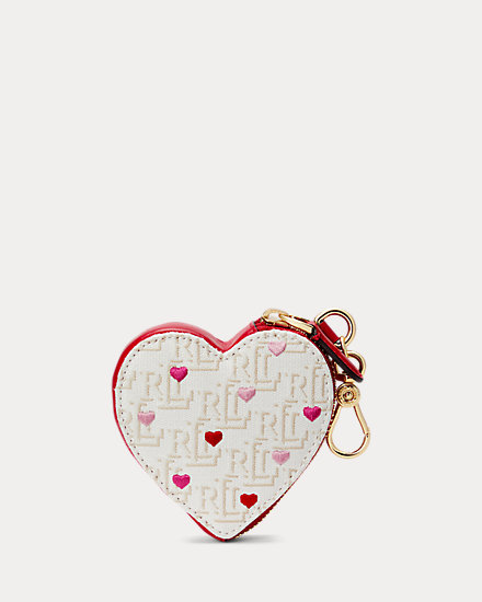 Monogram Jacquard Heart Coin Pouch