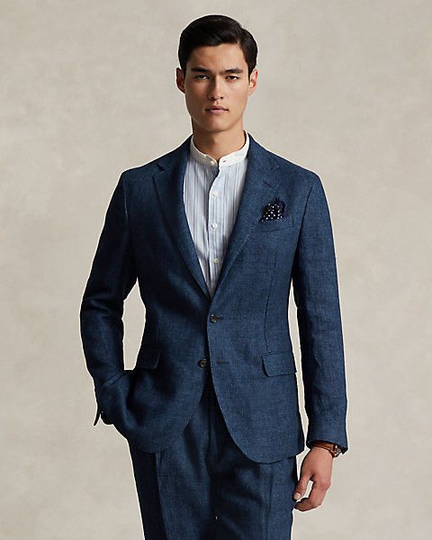 Polo Soft Linen Herringbone Suit Jacket