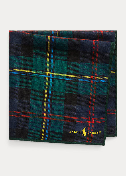 Plaid Wool Pocket Square