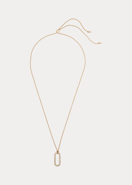 Gold-Tone Pavé Pendant Necklace