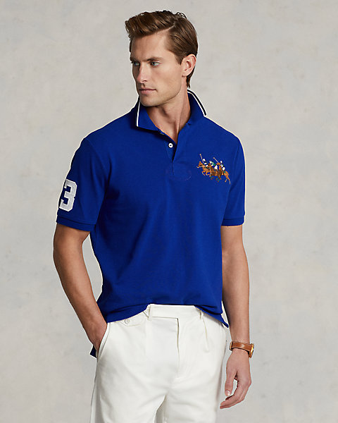 Classic Fit Triple-Pony Mesh Polo Shirt