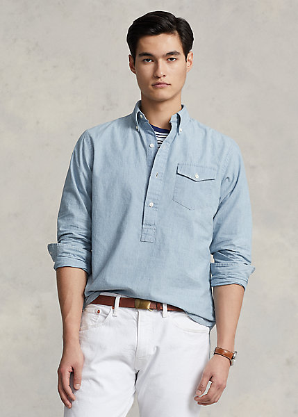 Classic Fit Indigo Chambray Shirt