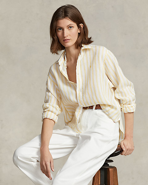Oversize Striped Linen Shirt