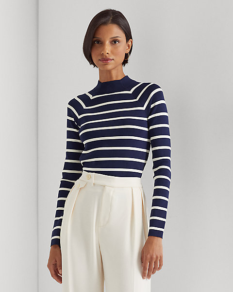 Striped Mockneck Sweater