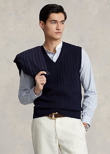 Distressed Cotton-Blend Sweater Vest