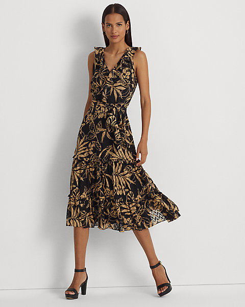 Print Crinkle Georgette Dress