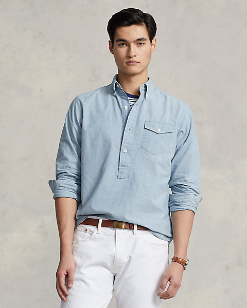 Classic Fit Indigo Chambray Shirt