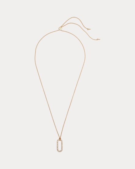 Gold-Tone Pavé Pendant Necklace