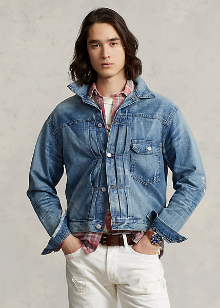 Distressed Denim Trucker Jacket