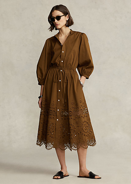 Eyelet-Embroidered Cotton Shirtdress