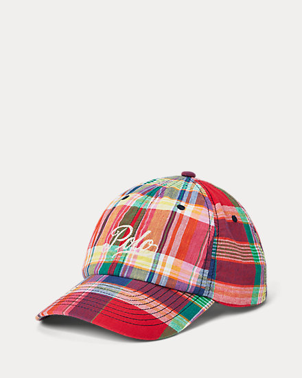 Logo-Embroidered Madras Ball Cap