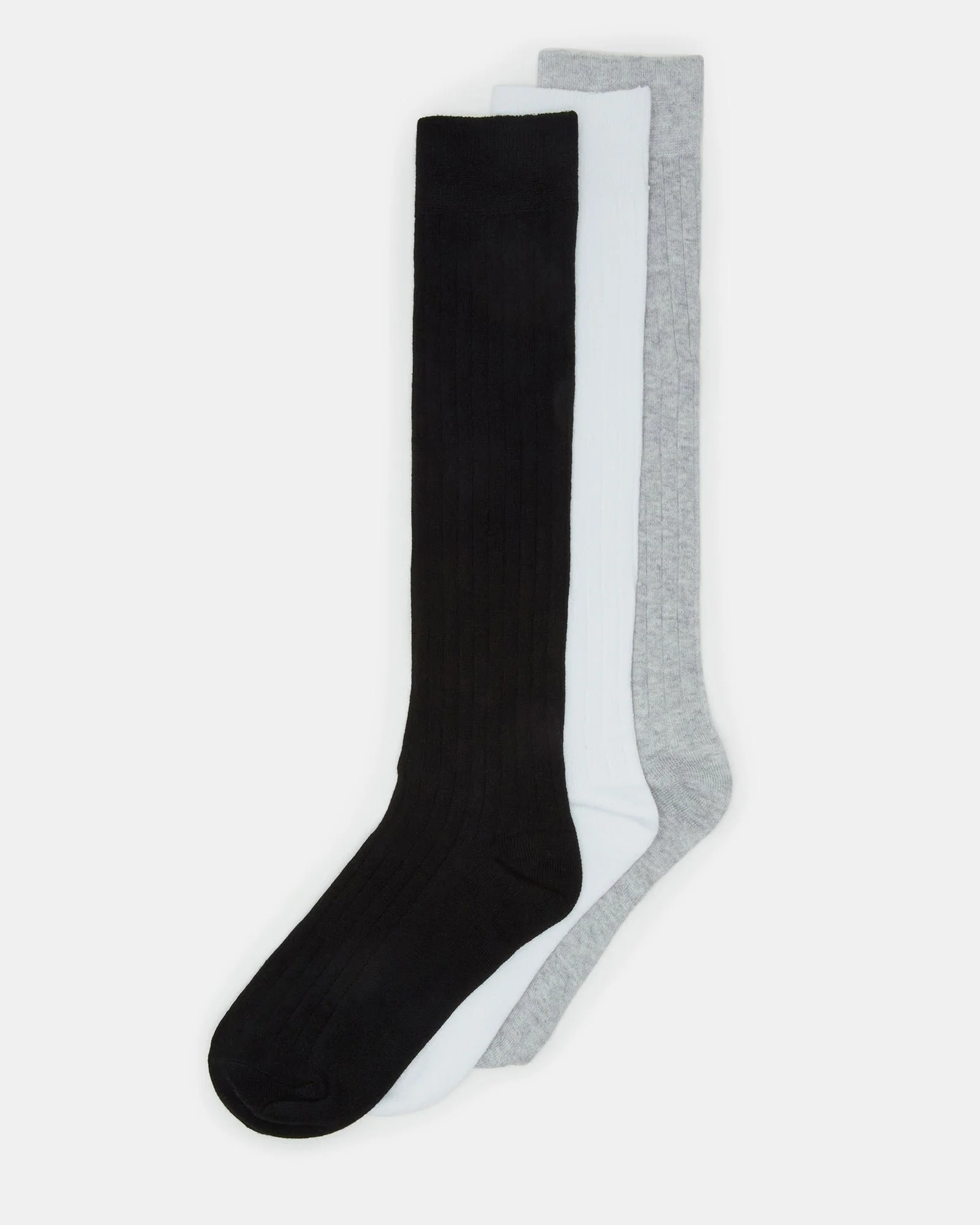 KNEE HIGH SOCKS BLACK MULTI
