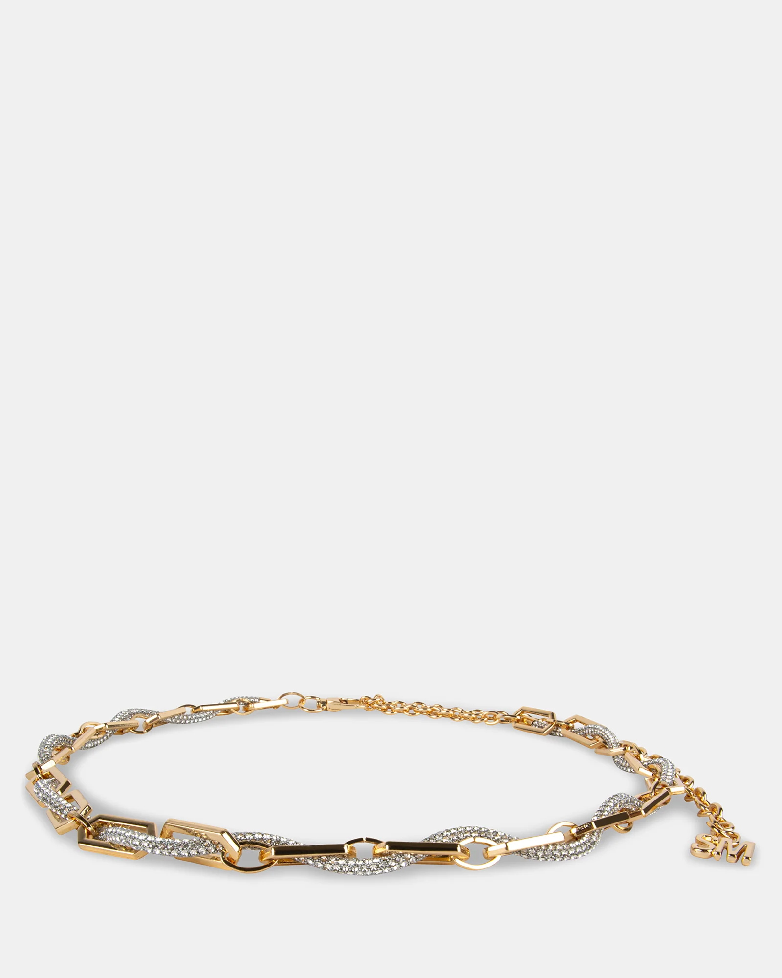 RHINESTONE ROPE CHAIN BELT GOLD