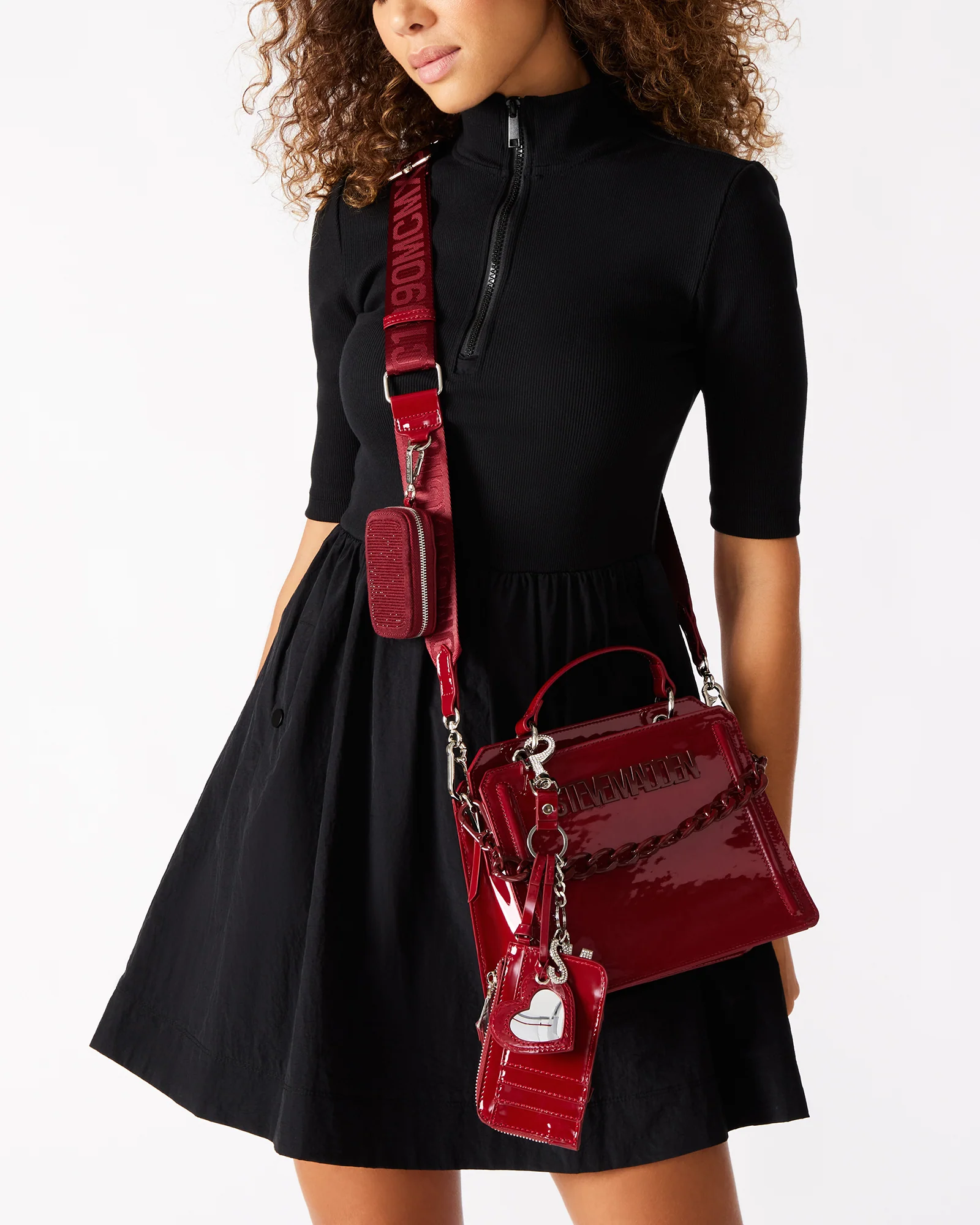 EVELYN BAG AND AMORE BAG CHARM BURGUNDY BUNDLE