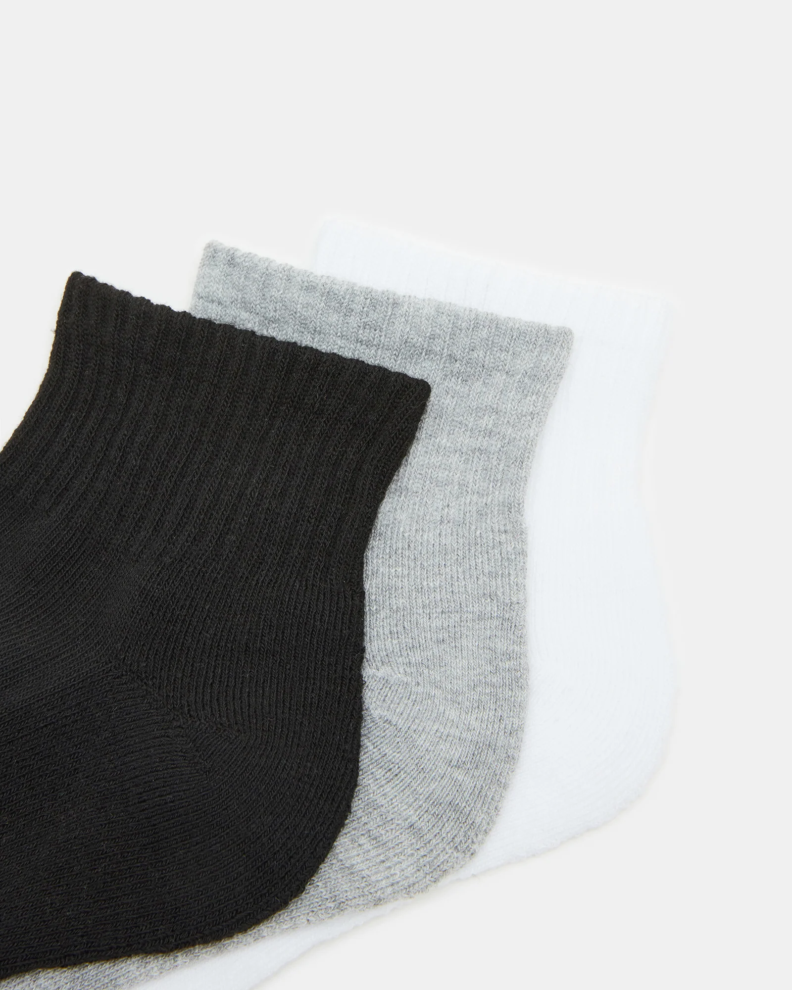 SPORT CUSHION QUARTER SOCKS BLACK/WHITE