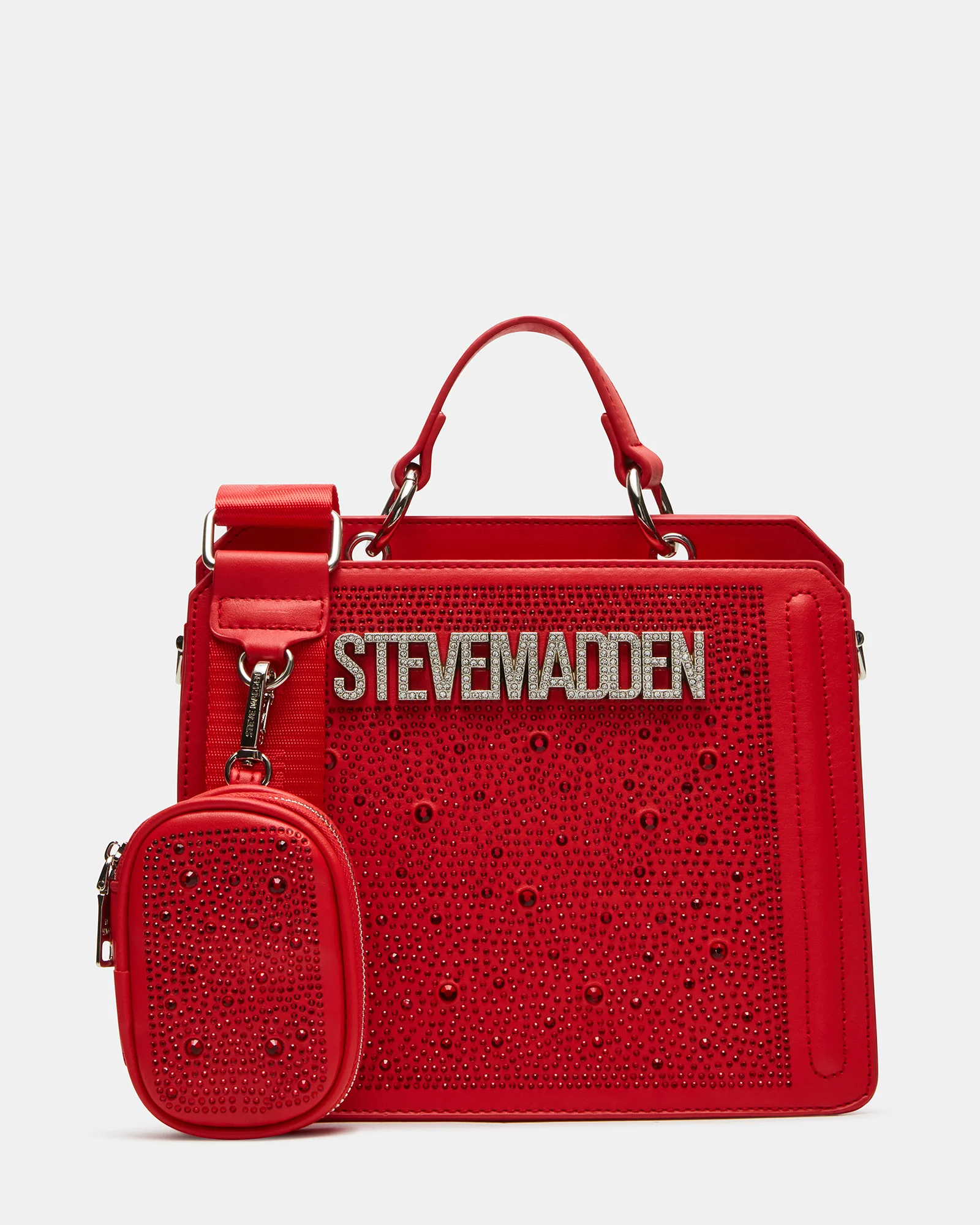 EVELYN BAG RED ALLOVER RHINESTONES