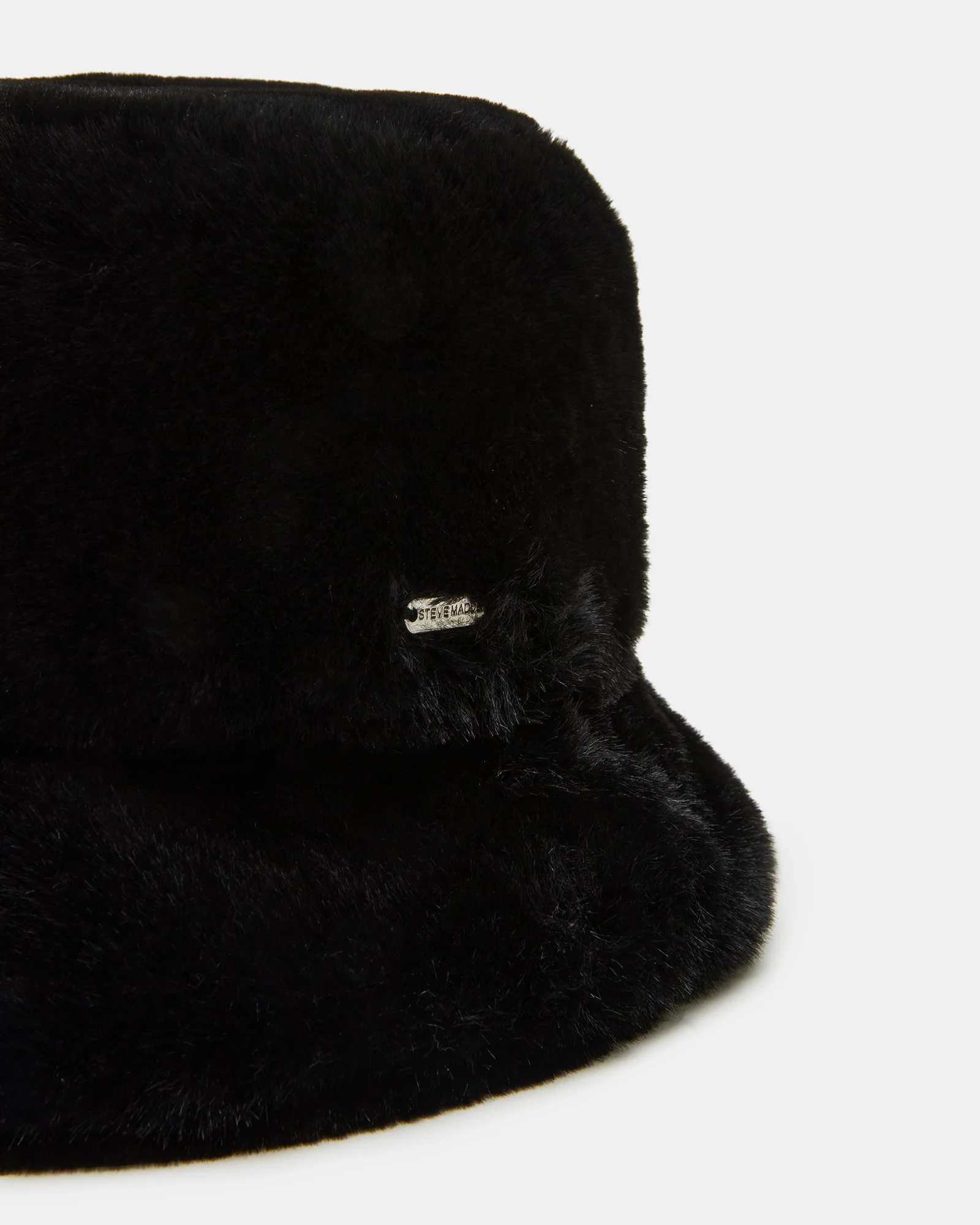 FAUX FUR BUCKET HAT BLACK