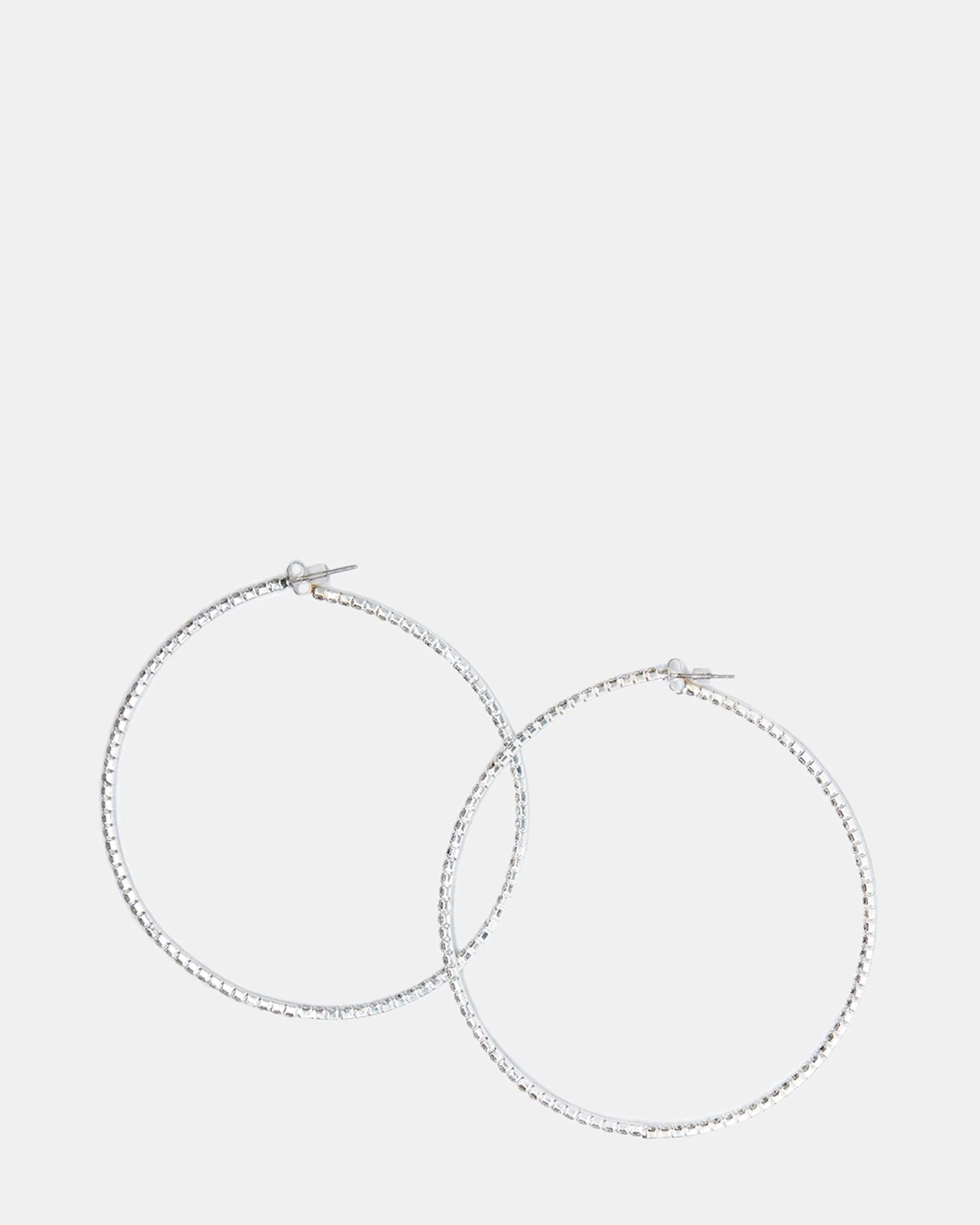 CRYSTAL HOOPS SILVER